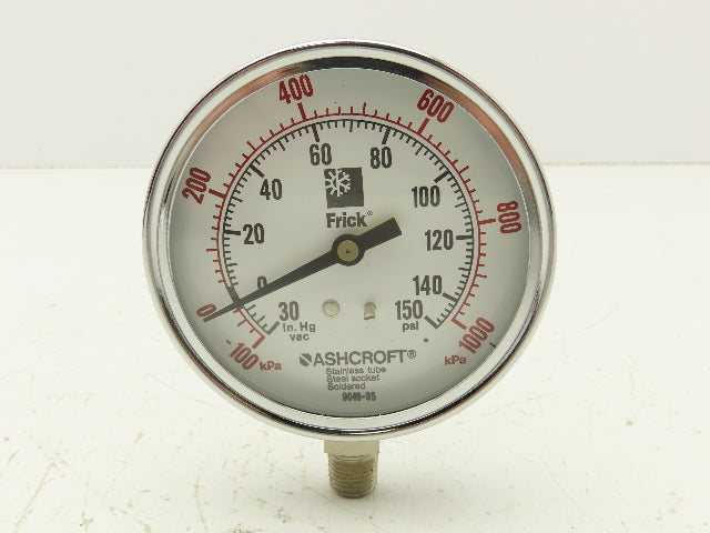 Frick Ashcroft 9049-05 Needle Pressure Gauge 30" Hg vac-150 PSI 1/4" NPT