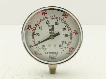 Frick Ashcroft 9049-05 Needle Pressure Gauge 30" Hg vac-150 PSI 1/4" NPT