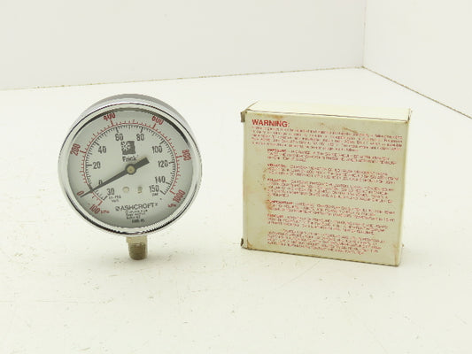 Frick Ashcroft 9049-05 Needle Pressure Gauge 30" Hg vac-150 PSI 1/4" NPT