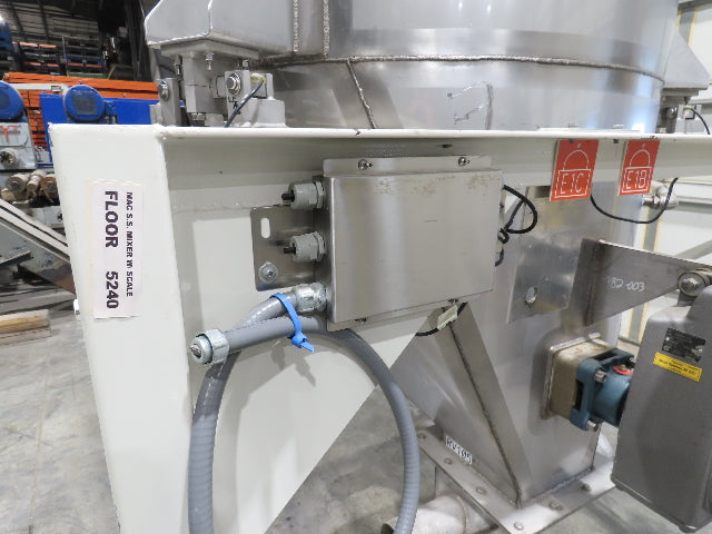 MAC Equipment Stainless Food Grade Dry Batch Mixer 48" Tank with Scales 40Cu/Ft