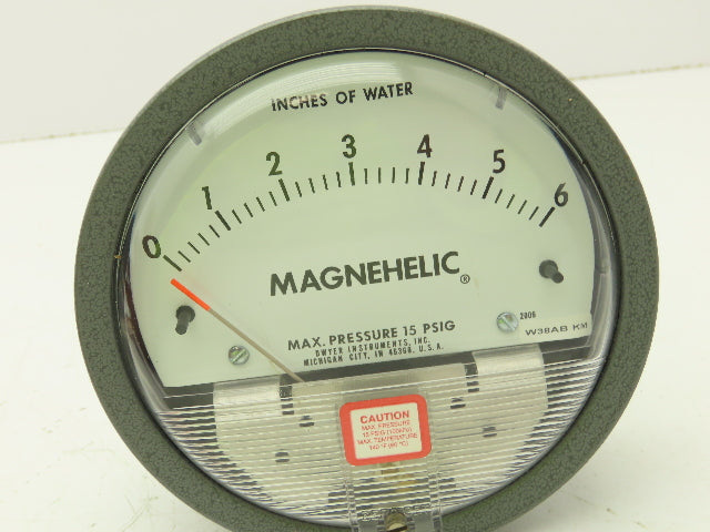 Dwyer Magnehelic Differential Pressure Gauge 0-6" 15 PSIG