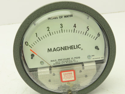 Dwyer Magnehelic Differential Pressure Gauge 0-6" 15 PSIG