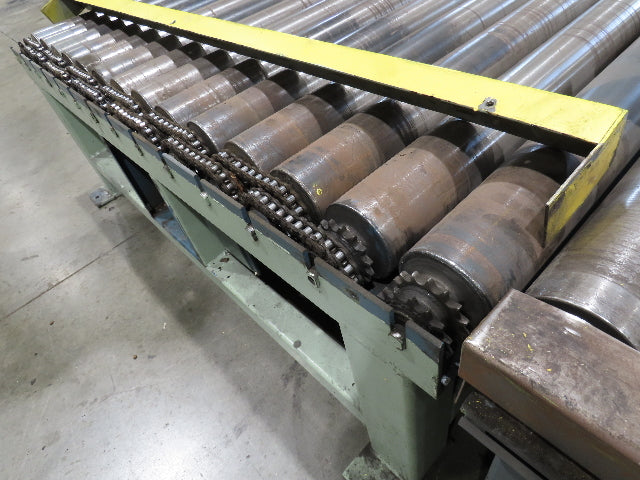 58"x 20' Powered Pallet Conveyor 4" Roller 54"BF 1Hp Chain Drive 40 FPM