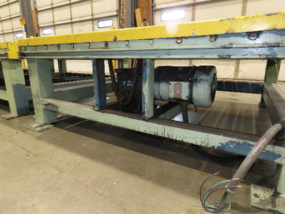 58"x 20' Powered Pallet Conveyor 4" Roller 54"BF 1Hp Chain Drive 40 FPM