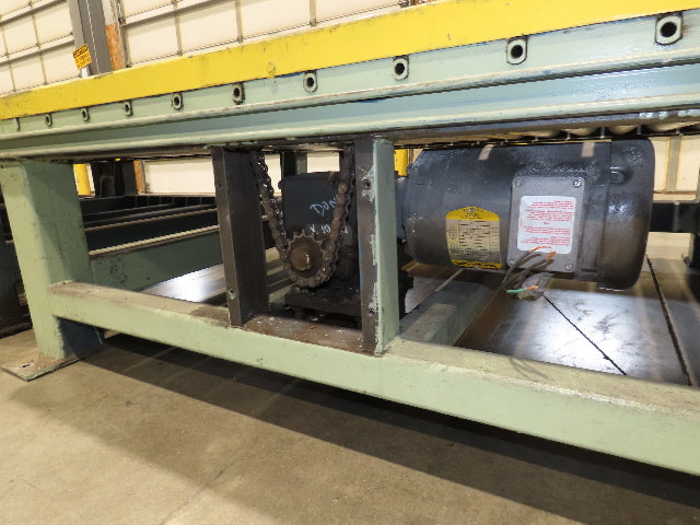 58"x 20' Powered Pallet Conveyor 4" Roller 54"BF 1Hp Chain Drive 40 FPM