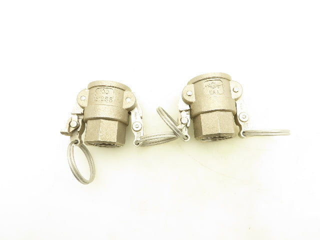 PT Coupling 10D 316SS Stainless Camlock Cam & Groove 1" NPT Female  Lot of 2