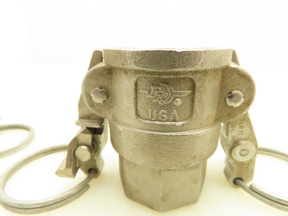 PT Coupling 10D 316SS Stainless Camlock Cam & Groove 1" NPT Female  Lot of 2