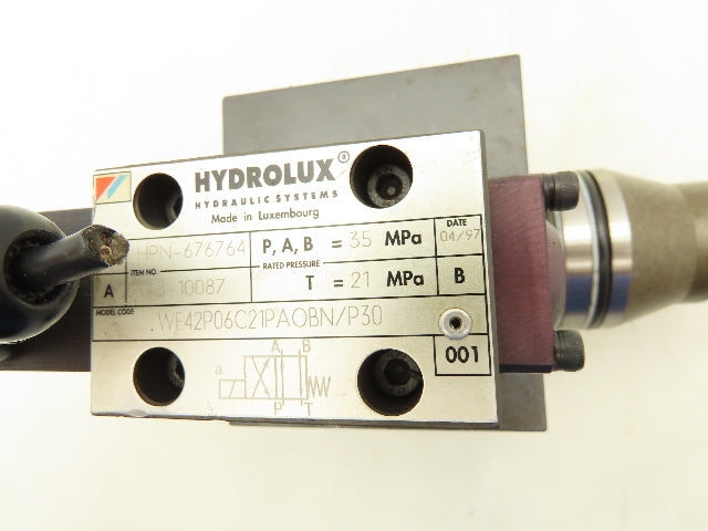 Moog Hydrolux CEE32A6RH2X06 Hydraulic 2-Way Slip-In Cartridge Solenoid Valve