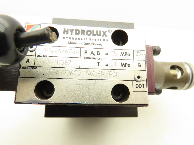 Moog Hydrolux CEE32A6RH2X06 Hydraulic 2-Way Slip-In Cartridge Solenoid Valve