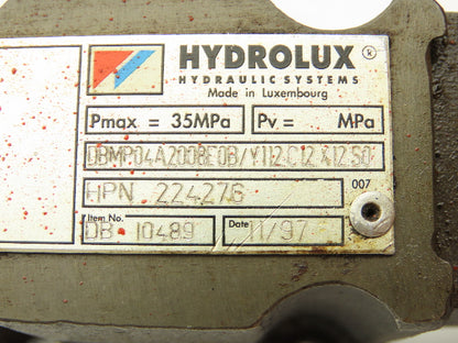 Hydrolux Moog DBMP04A2008E0B/Y112C12X12S0 Proportional Relief Pilot Valve