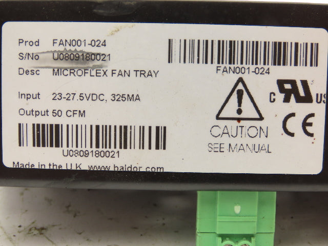 Baldor FAN001-024 Microflex Dual Fan Tray 24VDC 0.17A