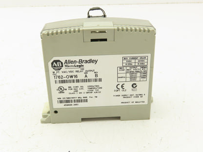 Allen Bradley 1762-OW16 MicroLogix 1200 16 Pt. VAC/VDC Relay Output 24VDC  Ser.A