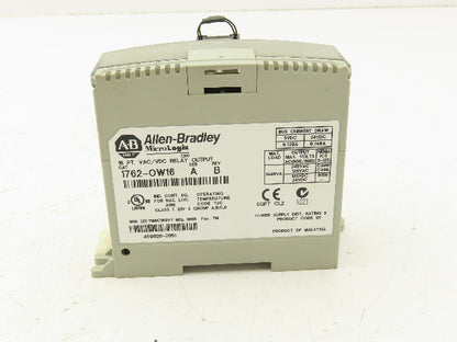 Allen Bradley 1762-OW16 MicroLogix 1200 16 Pt. VAC/VDC Relay Output 24VDC  Ser.A