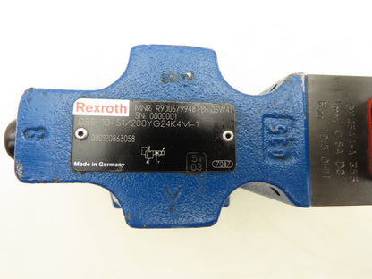 Rexroth DBE 10-51/200YG24K4M-1 Proportional Relief Valve 24VDC Solenoid