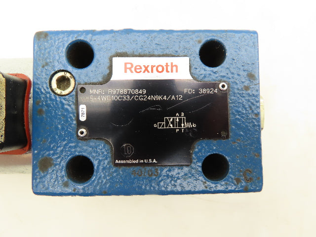 Rexroth 5-4WE10C33/CG24N9K4/A12 Directional Control Solenoid Valve 24VDC