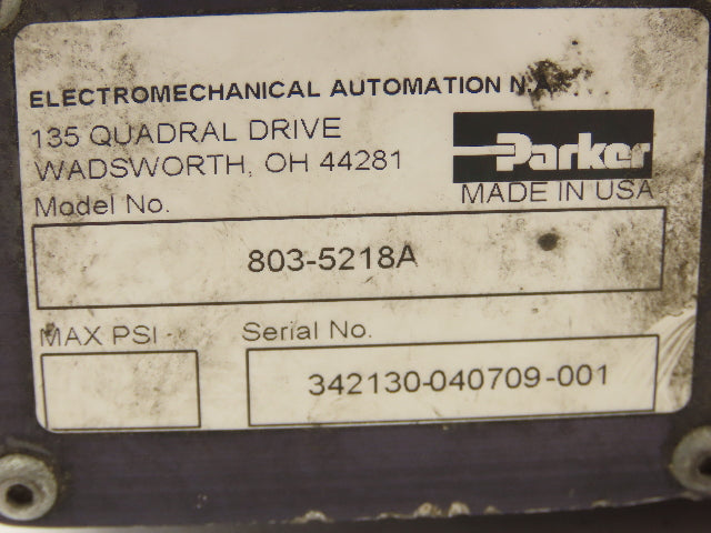 Parker 803-5218A Linear Actuator Cylinder Servo Motor Belt Driven Sensor
