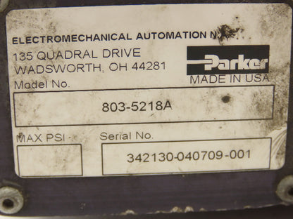 Parker 803-5218A Linear Actuator Cylinder Servo Motor Belt Driven Sensor