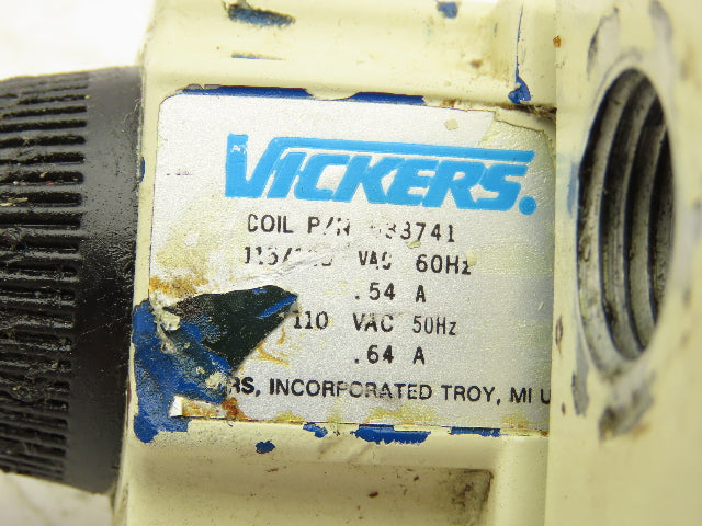 Vickers DG4V-3-22A-M-W-B-40 Directional Control Solenoid Valve 115/120V