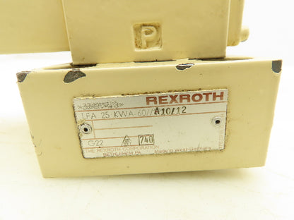 Rexroth LFA25 KWA-60/A10/12 Logic Cartridge Valve Solenoid Control Cover 4WE6D51