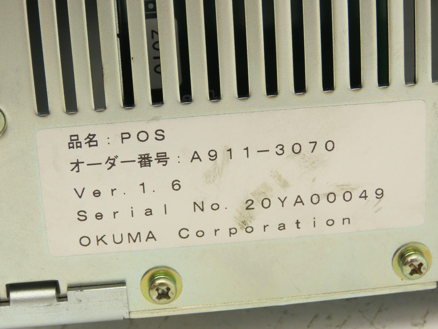 Okuma A911-3070 PLC Slot Rack Card Chassis with Motherboard ES-V4504