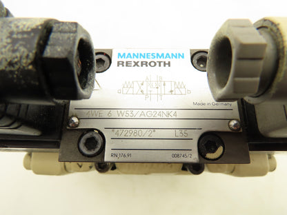 Rexroth 4WE6 W53/AG24NK4 Directional Control Solenoid Valve 4WEH10E40 24V