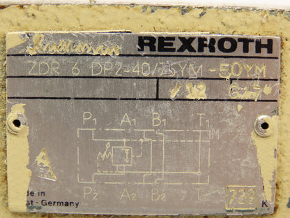 Rexroth ZDR 6 DP2-40/75YM-50YM Pressure Reducing Relief Valve Sandwich Plate