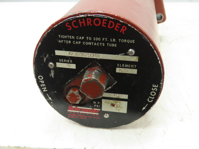 Schroeder KF301K250MS Hydraulic Pressure Filter KF30 3000 PSI SAE-24