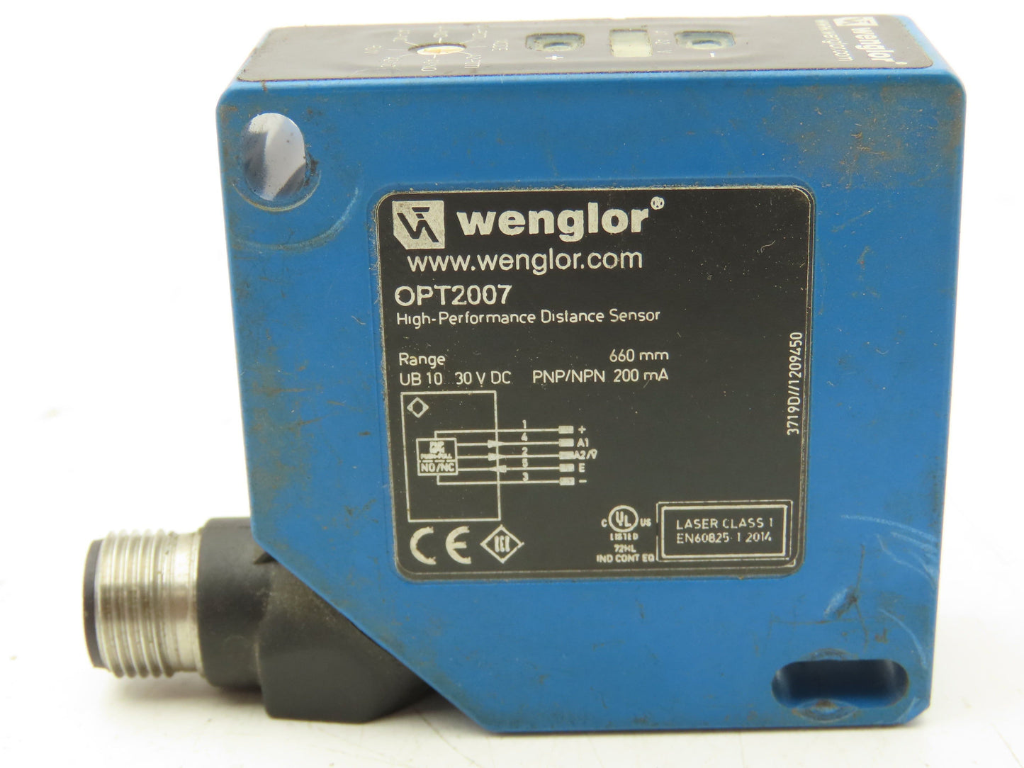 Wenglor OPT2007 Photoelectric Discrete Distance Sensor 10-30VDC 660mm