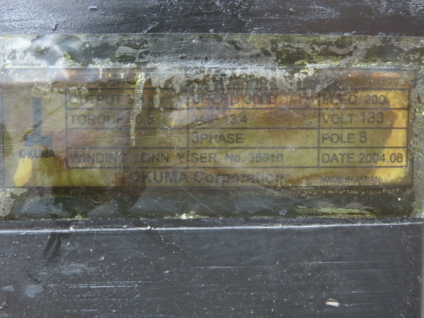 Okuma BL-MC100J-30S AC Servo Motor 3kW 3000 RPM 133V 13.4A 3PH Encoder