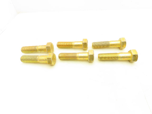 1"-8 x 4" Grade L9 Hex Head Cap Screw Bolt Zinc Yellow Coarse Thread Lot of 6