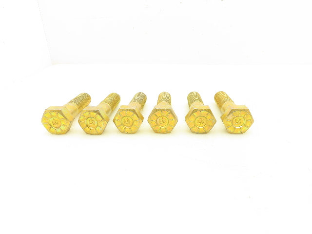 1"-8 x 4" Grade L9 Hex Head Cap Screw Bolt Zinc Yellow Coarse Thread Lot of 6