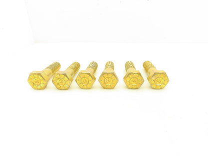 1"-8 x 4" Grade L9 Hex Head Cap Screw Bolt Zinc Yellow Coarse Thread Lot of 6