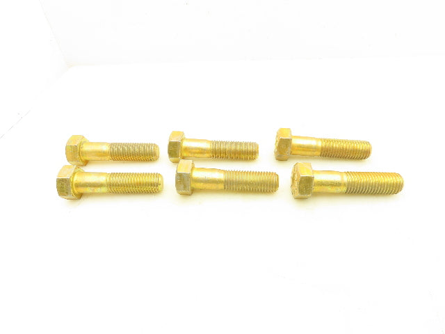 1"-8 x 4" Grade L9 Hex Head Cap Screw Bolt Zinc Yellow Coarse Thread Lot of 6
