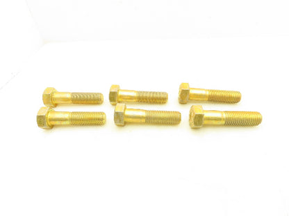 1"-8 x 4" Grade L9 Hex Head Cap Screw Bolt Zinc Yellow Coarse Thread Lot of 6