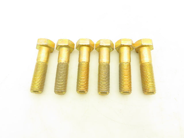 1"-8 x 4" Grade L9 Hex Head Cap Screw Bolt Zinc Yellow Coarse Thread Lot of 6