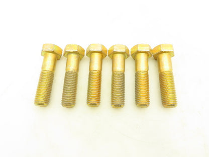 1"-8 x 4" Grade L9 Hex Head Cap Screw Bolt Zinc Yellow Coarse Thread Lot of 6