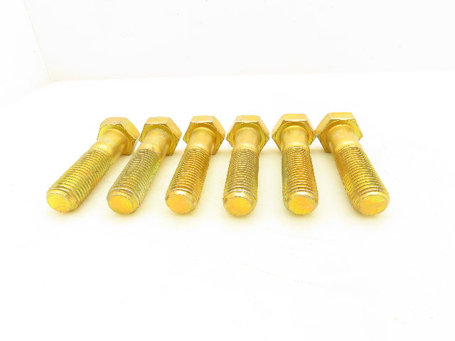 1"-8 x 4" Grade L9 Hex Head Cap Screw Bolt Zinc Yellow Coarse Thread Lot of 6
