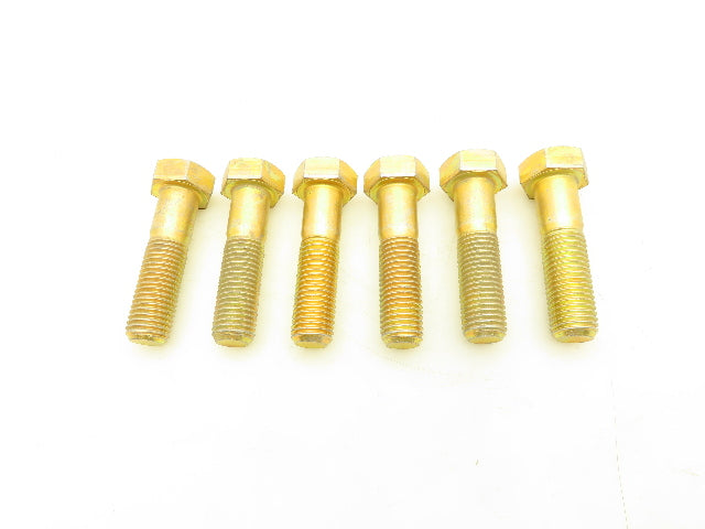 1"-8 x 4" Grade L9 Hex Head Cap Screw Bolt Zinc Yellow Coarse Thread Lot of 6