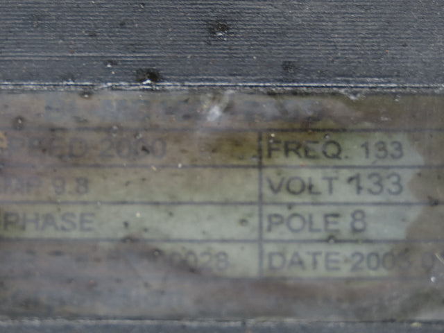 Okuma BL-MC100J-20SB AC Servo Motor 2kW 2000 RPM 133V 8.91A 3PH Encoder