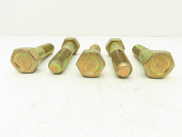 1-1/4"-7x5"Grade PFC9 Hex Head Cap Screw Bolt Course Thread Steel Lot Of 5