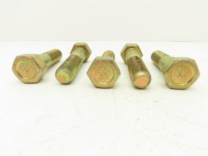 1-1/4"-7x5"Grade PFC9 Hex Head Cap Screw Bolt Course Thread Steel Lot Of 5