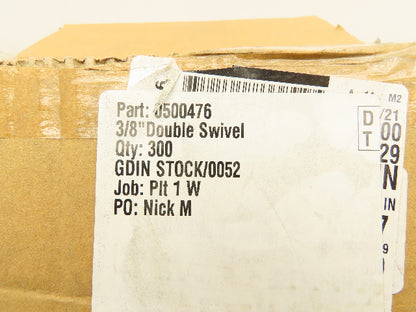 EquipRite 3/8" x 1-1/2" Double Swivel Cable Snap Eye Hook Link  Box of 300