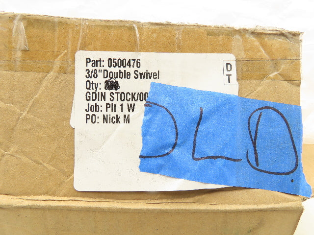 EquipRite 3/8" x 1-1/2" Double Swivel Cable Snap Eye Hook Link  Box of 500