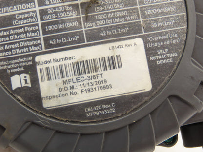 Honeywell MFLEC-3/6FT TurboLite Extreme Leading Edge 6' Self-Retracting Lifeline