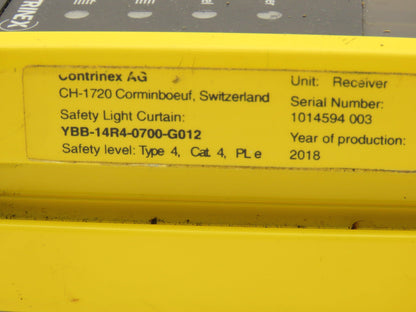 Contrinex YBB-14R4-0700-G012 Safetinex Safety Light Curtain Receiver 653mm Long