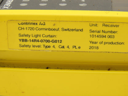 Contrinex YBB-14R4-0700-G012 Safetinex Safety Light Curtain Receiver 653mm Long