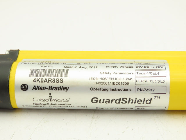 Allen Bradley R4J0640YD Guardshield Safety Light Curtain Receiver 640mm