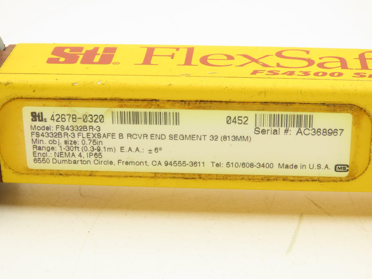 Sti FS4332BR-3 FlexSafe Safety Light Curtain Receiver 32" FS4300