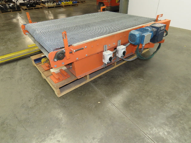 48"x 6' Steel Belt Wire Mesh Drying Conveyor 35FPM Chain Drive Shuttle Track