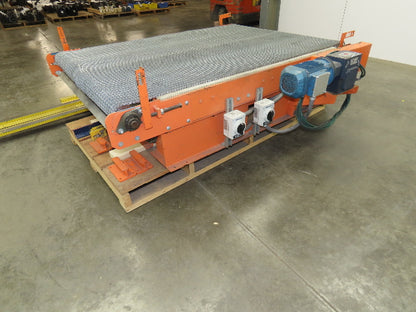 48"x 6' Steel Belt Wire Mesh Drying Conveyor 35FPM Chain Drive Shuttle Track